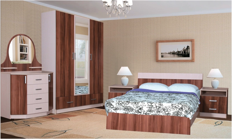 София Спальный Гарнитур  ЛДСП с Матрасом в Подарок/Разные Цвета