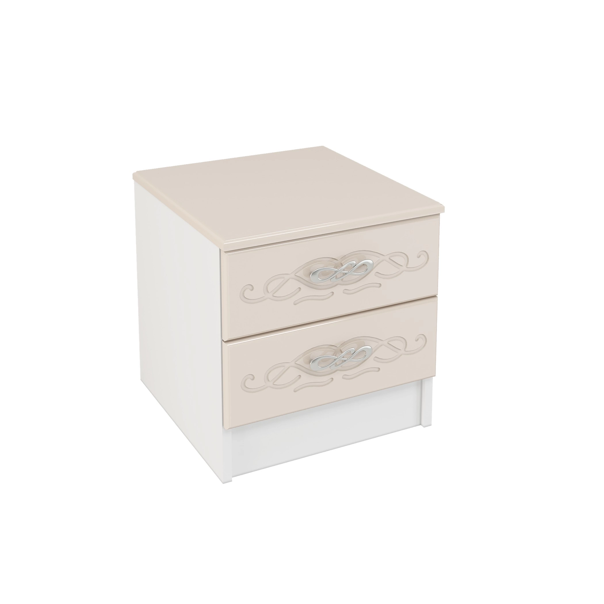 Тумба Прикроватная Венесуэла МДФ/Жемчуг Глянец (Ш-420 х В-420 х Г-400 мм)