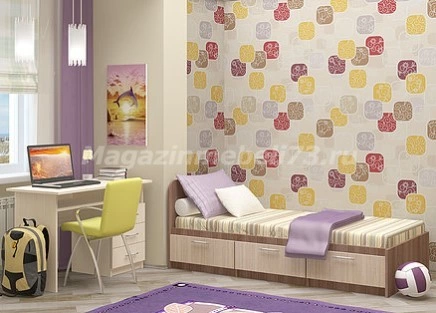 Детская Кровать Юнга-5 (Д-2032 х В-700 х Г-834 мм)/Разные Цвета 