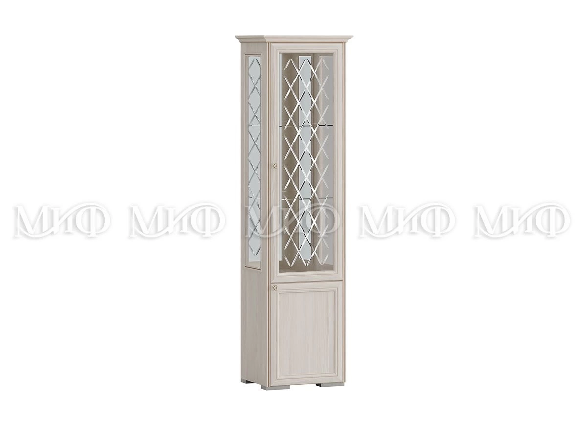 Шкаф-Пенал со Стеклом Памела (Ш-572 мм x Г-442 мм х В-2064 мм)/Разные Цвета