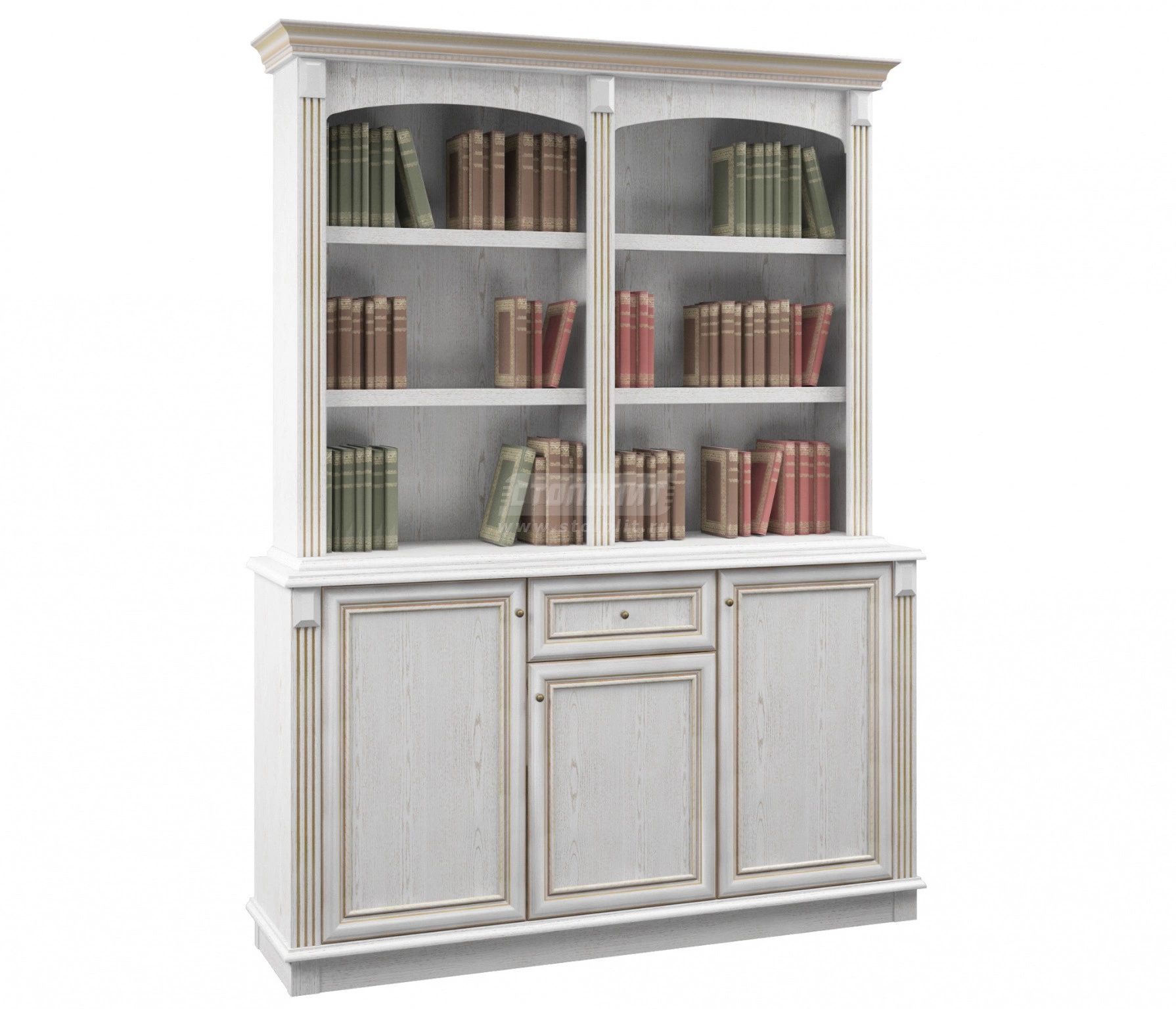 Версаль Комод с Надстройкой Белый Ясень (Ш 1620 X В 2183 X Г 440 мм)