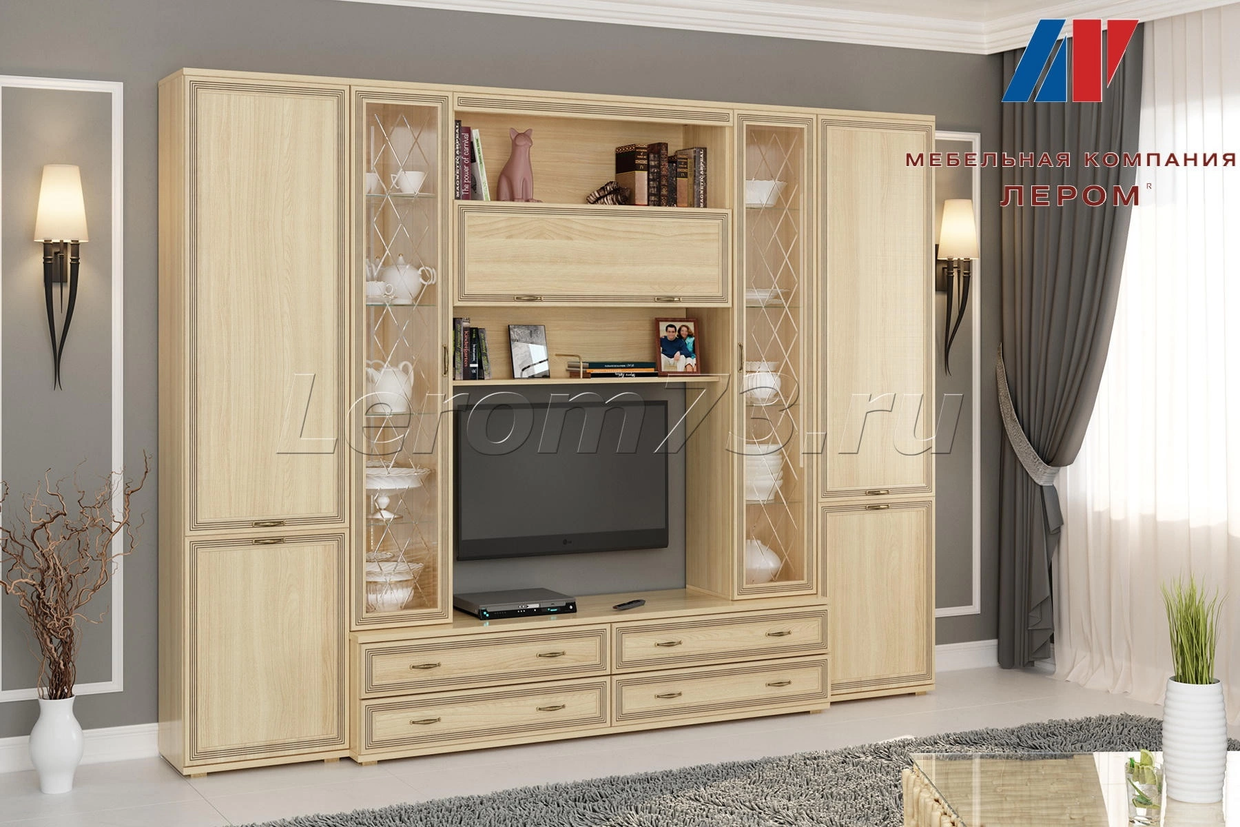 Гостиная-Стенка Карина-19 (В-2224 х Ш-2880 х Г-448 мм)