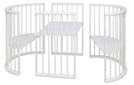 Детская Кровать-Трансформер Массив+МДФ Белая Малыш/Разные Цвета Ш-1270 х В-875 мм