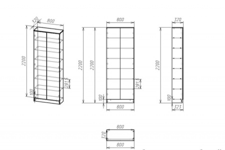 Книжный шкаф Мебелайн-3