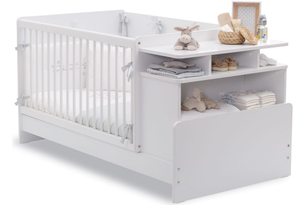 Кроватка-трансформер "Baby Cotton" с полками