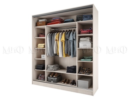 Шкаф-Купе Тринити-8 (Ш-2000 мм x В-2244 мм x Г-600 мм)/Разные Цвета