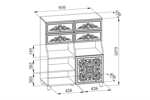 Тумба Соня СО-19К комбинированная