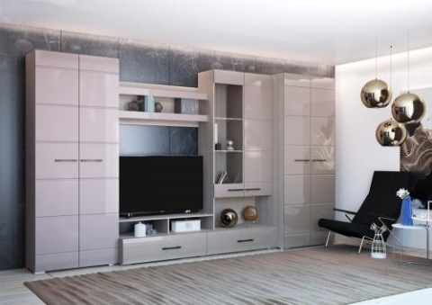 Гостиная Нэнси-4 МДФ (Ш-3600 × В-2000 × Г-570 мм)/Разные Цвета