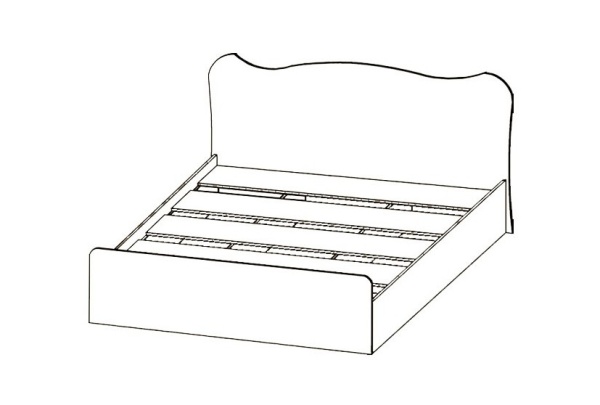 Кровать Каролина-7 МДФ 1,64х0,9х2,03 (сп.м.1,6х2,0)/Разные Цвета 