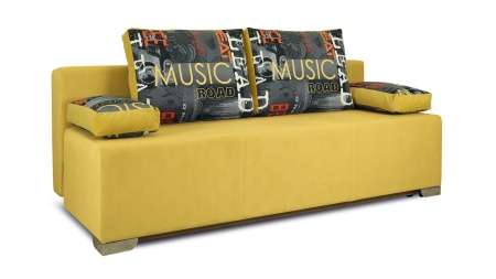 Диван «Дерби» (Maserati 11 (велюр) желтый, подушка Urban (велюр) Music)/Д-1940х Ш-860х В-760мм