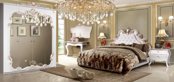 Шкаф ROZZETO NEW  Белый Патина/Золото Ш-1850 х В-2350 х Г-640 мм