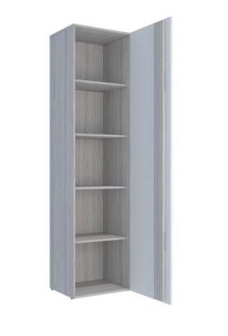 Пенал Палермо-3 МДФ Ясень Шимо Светлый/ фасад Белый Глянец (Ш-536 мм х Г-381 мм x В-2078 мм)