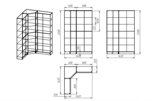 Книжный шкаф Мебелайн-15
