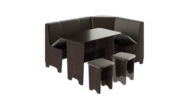 Кухонный уголок «Техас исп.1» Дуб Венге/Экокожа Коричневая