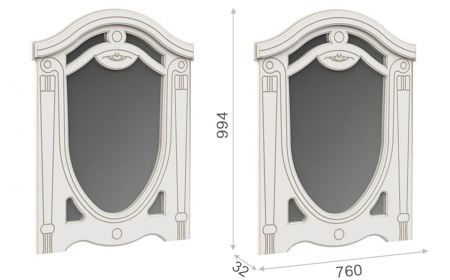 Спальный Гарнитур Александрина Белый/Патина Золото