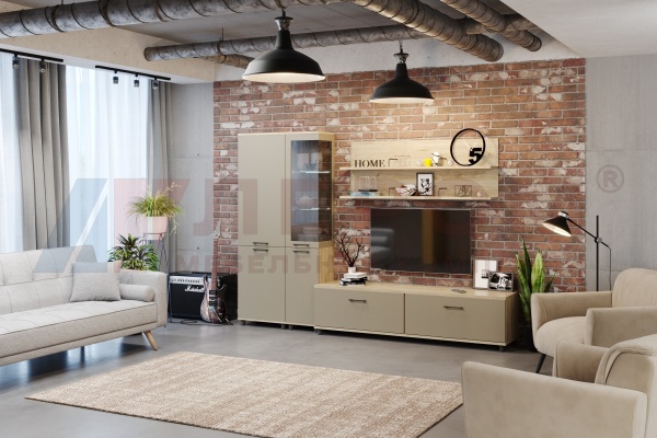  Грейс композиция 2 (В 1904, Ш 2700, Г 442 мм) корпус Гикори Джексон Светлый, фасад Латте Матовый