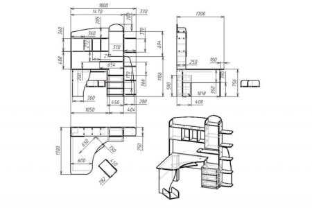 Компьютерный стол "Мебелайн-12" (тумба слева)