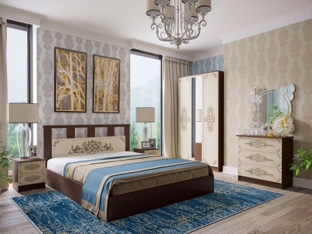 Шкаф 4-х Створчатый Жаклин  Венге/Белфорт (Ш-1600 х В-2216 х Г-540 мм)