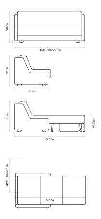 Диван Персей Виолет с Бельевым Коробом