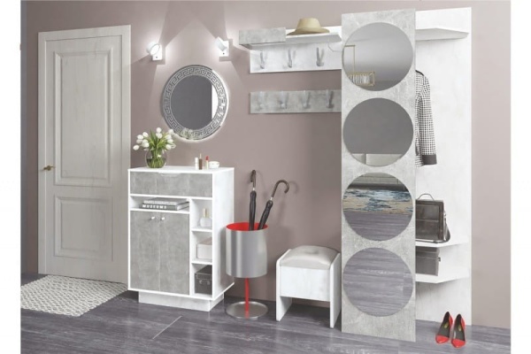 Вешалка "Либерти" с зеркалом (круг)