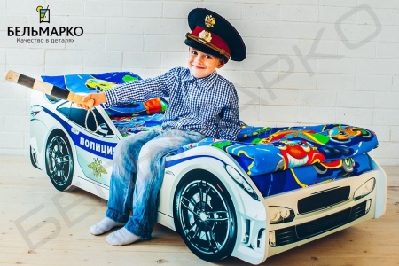 Детская кровать-тачка ПОЛИЦИЯ
