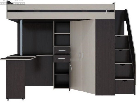Кровать-Чердак Мийа (Д-2432хШ-1800хГ-645 мм)/Разные Цвета