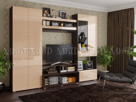 Гостиная Ницца МДФ (Ш-2800 мм x В-2170 мм x Г-426 мм)/Разные Цвета