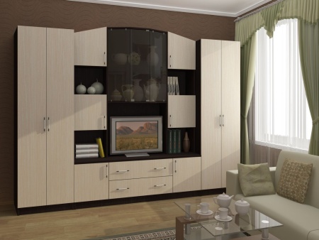 Гостиная Марк-3 ЛДСП Венге/Белфорт (Ш-2800 х В-2000 х Г-440 мм)