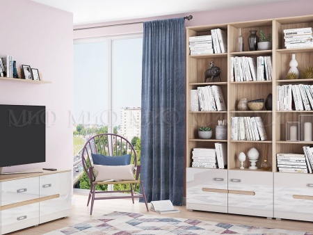 Набор для Гостиной Каролина МДФ (Стеллаж+Тумба TV+Полки+Журнальный Стол)/Разные Цвета