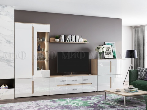 Гостиная Каролина МДФ (Ш-3600 мм x В-2060 мм x Г-424 мм)/Разные Цвета