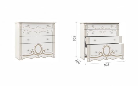 Спальный Гарнитур Барбара Белый/Патина Золото