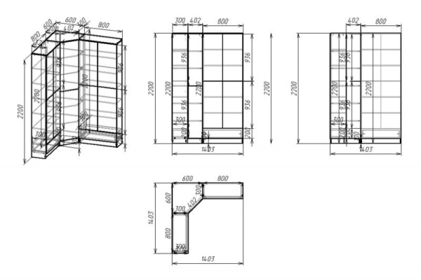 Книжный шкаф Мебелайн-31