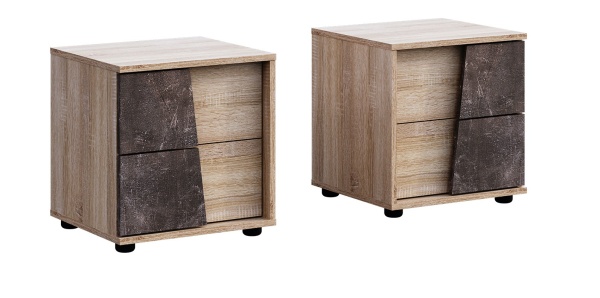 Тумба Прикроватная Санремо Дуб Сонома Светлый/Ателье Темное (Ш-450 х В-475 х Г-415 мм)