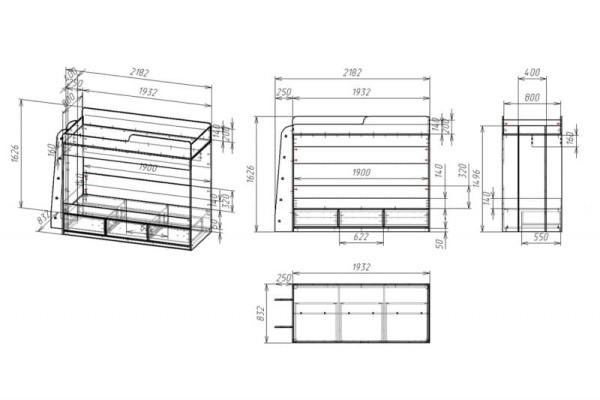 Двухъярусная кровать "Мебелайн-5"