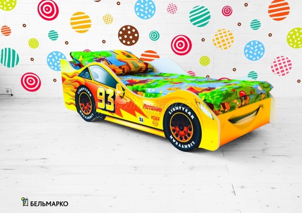 Детская кровать-тачка ТАЧКА ЖЕЛТАЯ