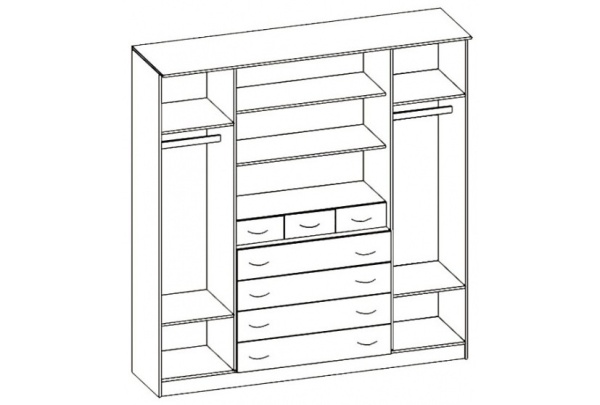 Шкаф 4-х Створчатый Каролина-7 МДФ (2,0х2,12х0,55)/Разные Цвета 