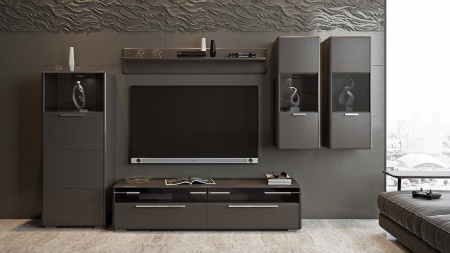 Гостиная «Наоми» №2 Разные Цвета/Ш-2740 × В-1623 × Г-440 мм